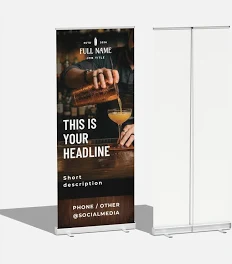 Retractable banner stand example